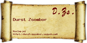 Durst Zsombor névjegykártya